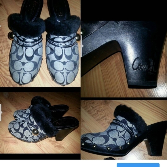 NEW AUTHENTIC VINTAGE COACH SIGNATURE C GRAY MULE CLOGS SIZE 7 - Picture 10 of 14